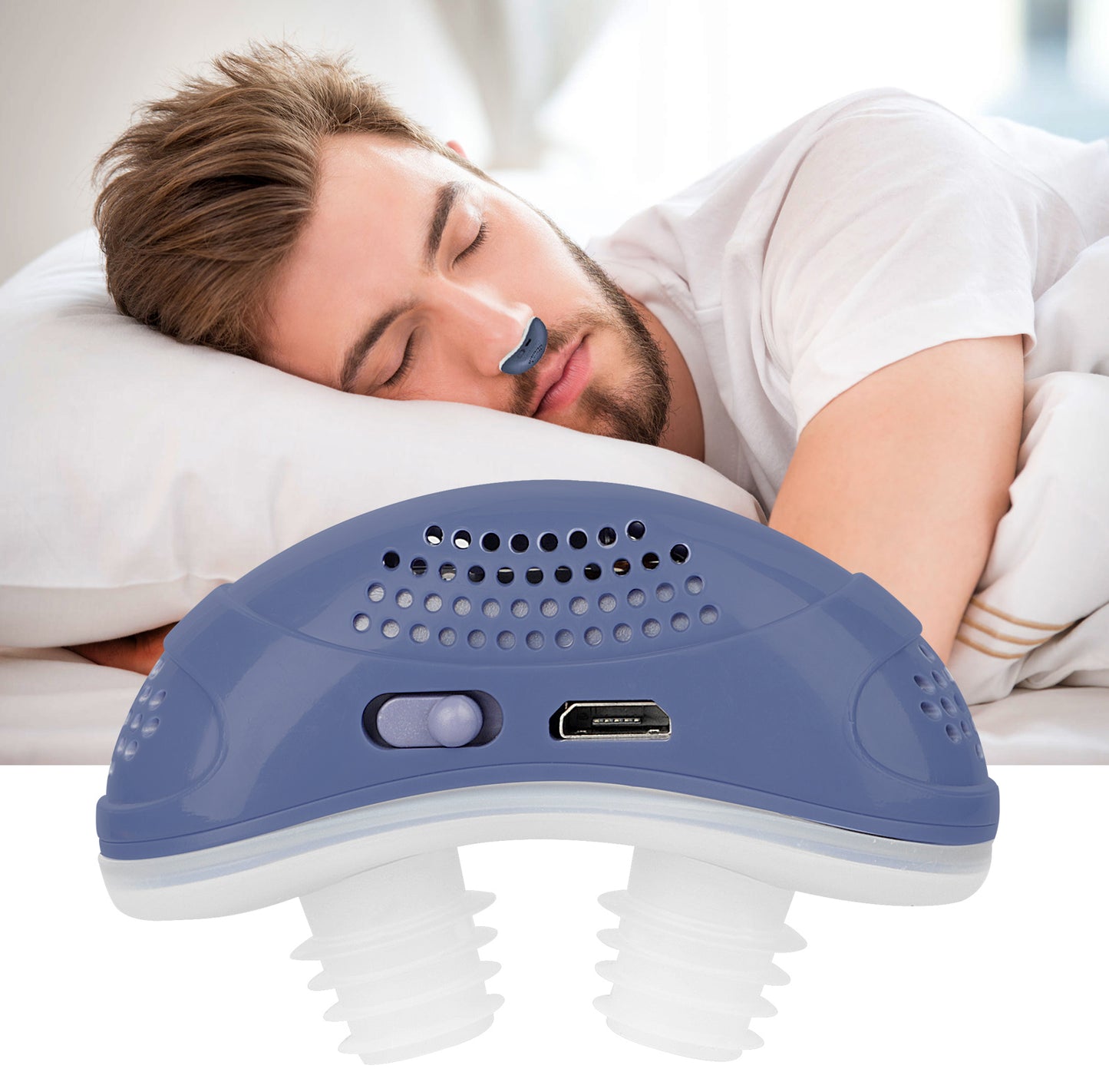 Electric Mini Noise Anti Snoring Device Sleep Apnea Stop Snore Aid Stopper