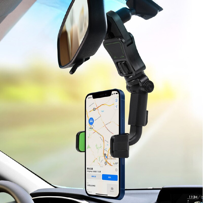 Car Phone Holder 360° Rotatable Rearview Mirror