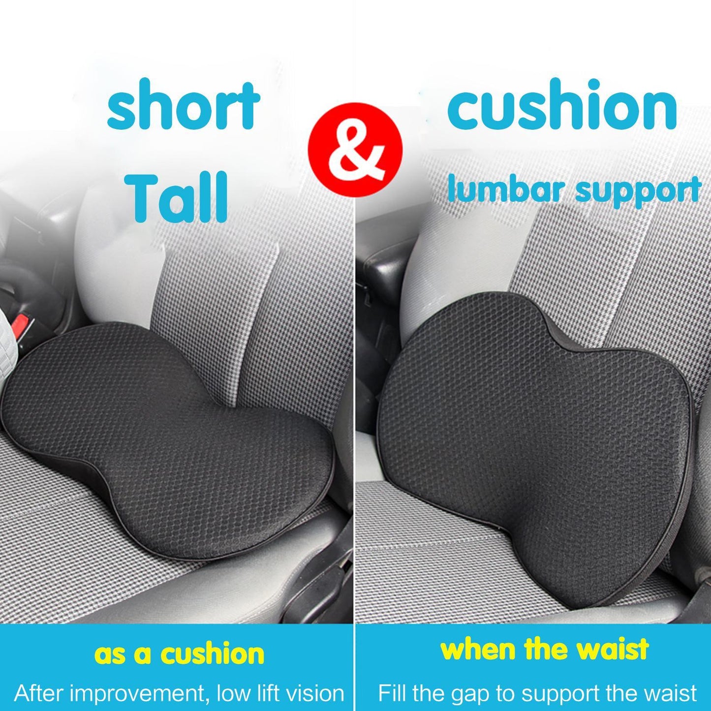Car Heightening Seat Cushion Slope Special Car Driver's License Female Seat  Butt Foam Cushion Heightening Seat Cover