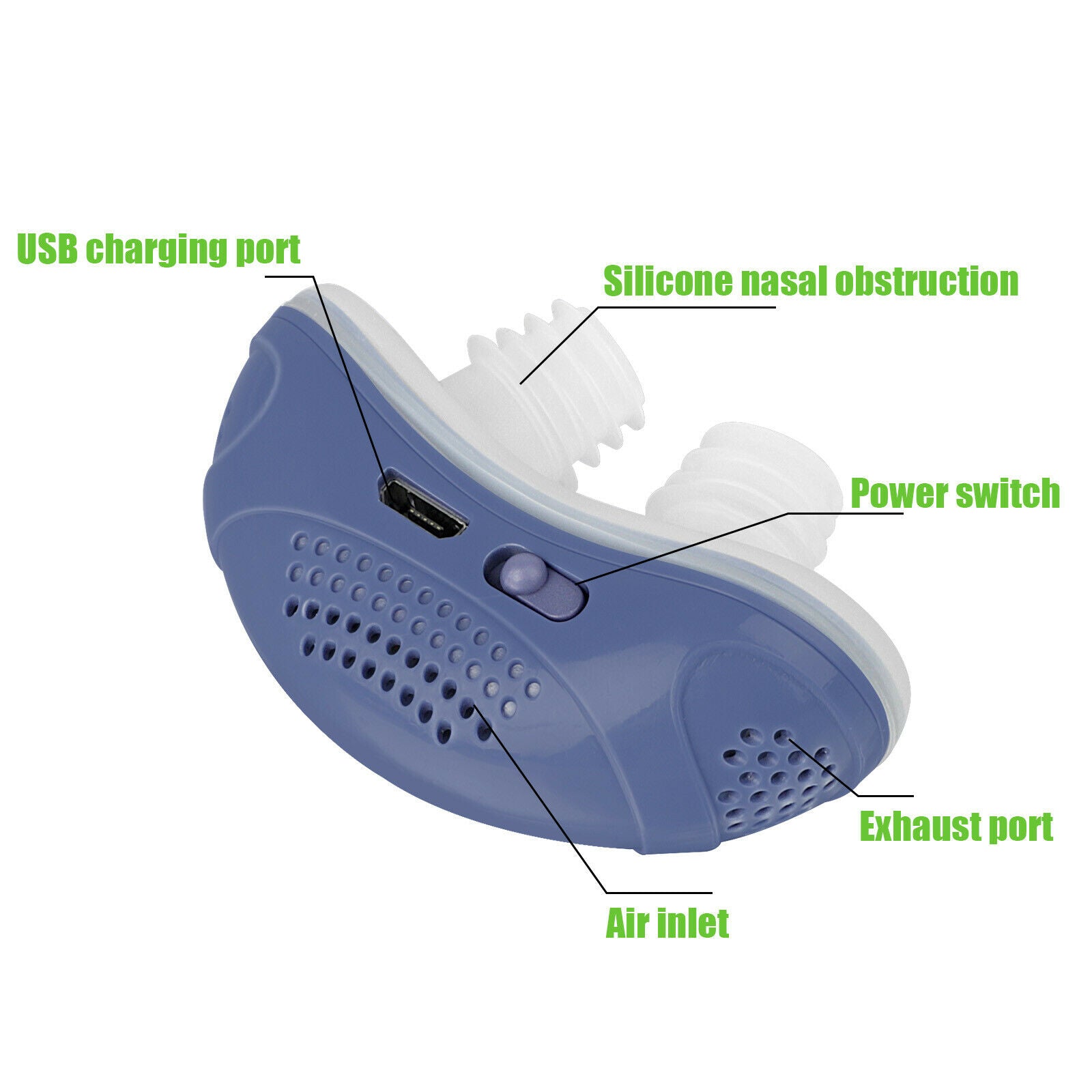 Mini Cpap eléctrico Ruido Dispositivo anti ronquidos Apnea del sueño Stop  Snore Aid Stopper Linglai