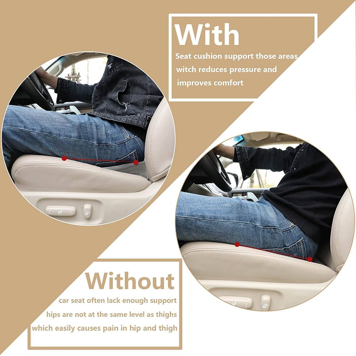 2 In 1 Car Seat Cushion Driver Seat Memory Foam