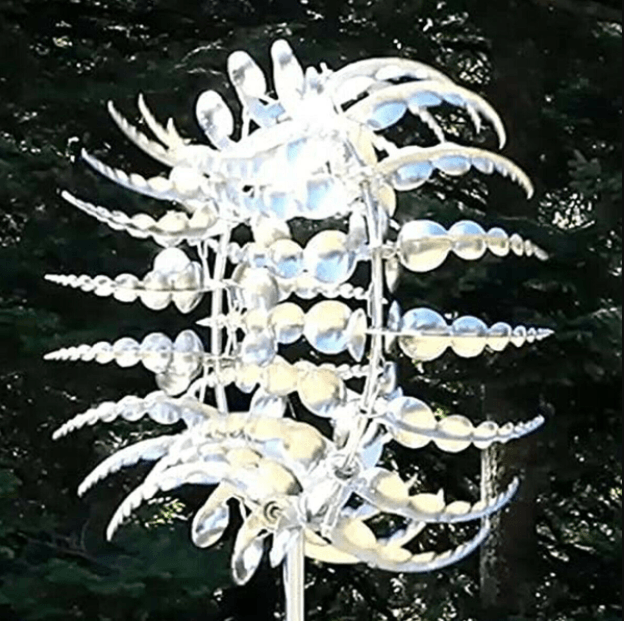 metal wind spinners, metal garden art